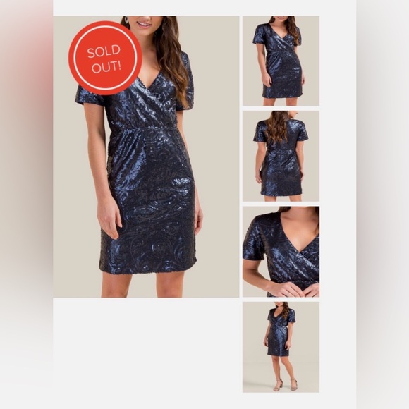 NWT FRANCESCA’S Delaney Sequin Mini Dress Navy Blue Size Medium - Picture 4 of 8